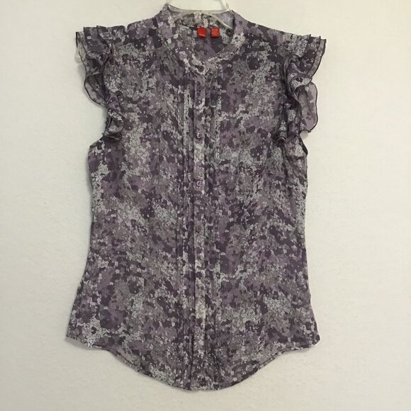 Esprit Sleeveless Floral Print Blouse with Ruffles Size M - Picture 8 of 11